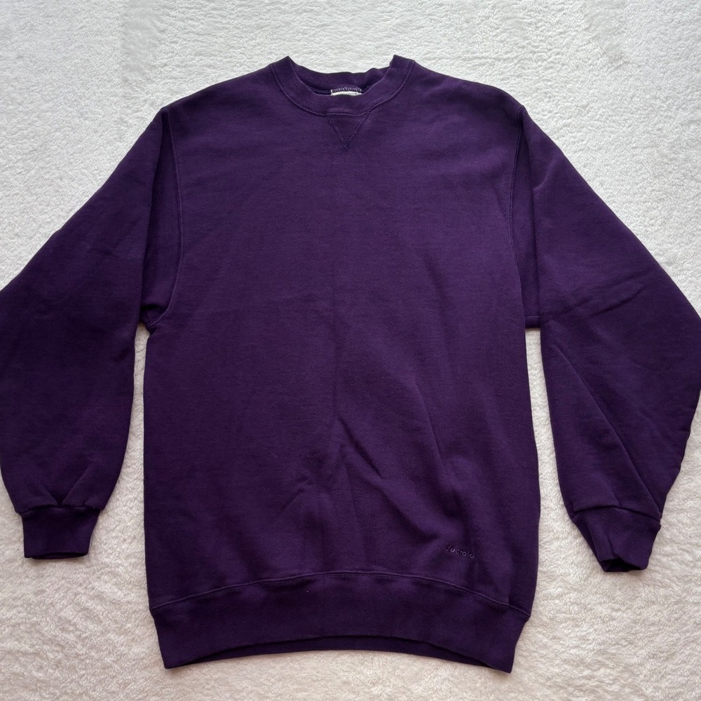 Vintage Duofold Purple Crewneck Sweatshirt Medium Made in USA V-Stitch 90s C625